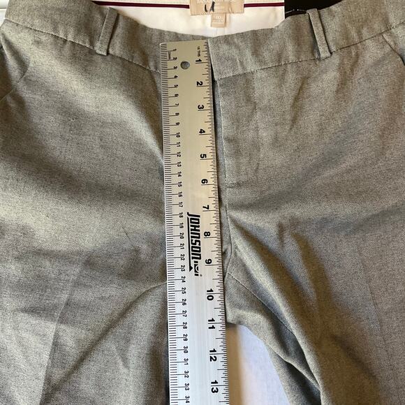 Banana Republic Women Dress Pants size 10 Gray w Liner Mid Rise Wide Leg Flared - Picture 5 of 11